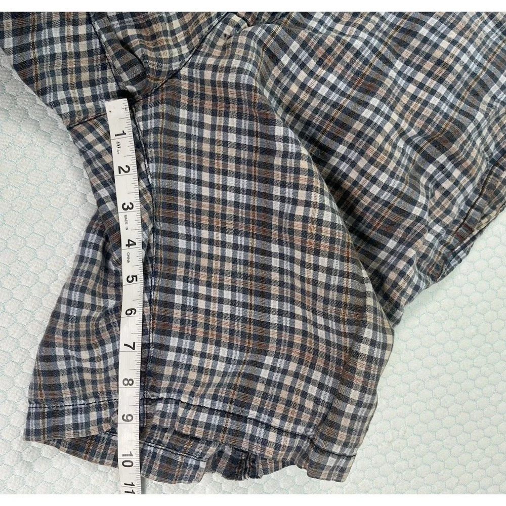 Tommy Bahama Shorts Plaid White Red Linen Tencel Shorts‎ Size 36